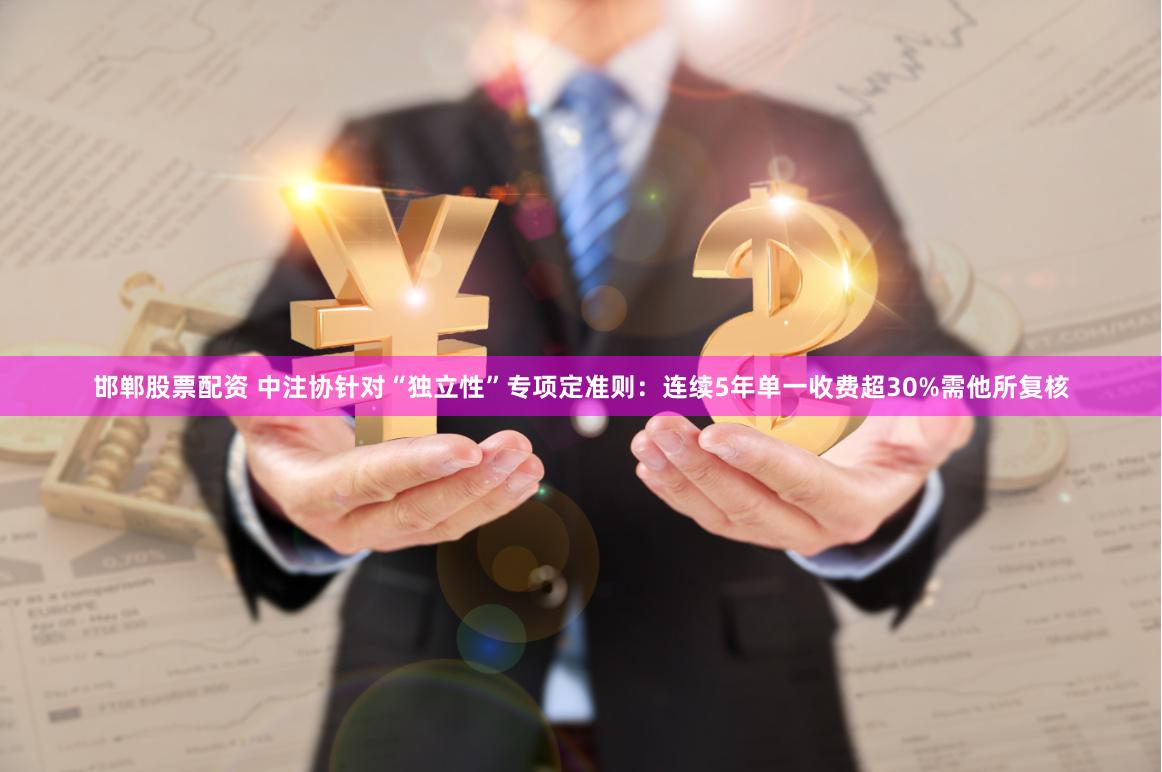 邯郸股票配资 中注协针对“独立性”专项定准则：连续5年单一收费超30%需他所复核